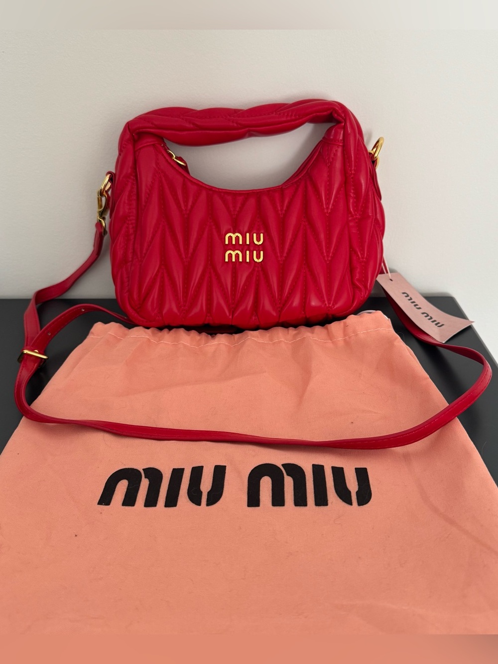 Fashion Red Quilted Crossbody Bag